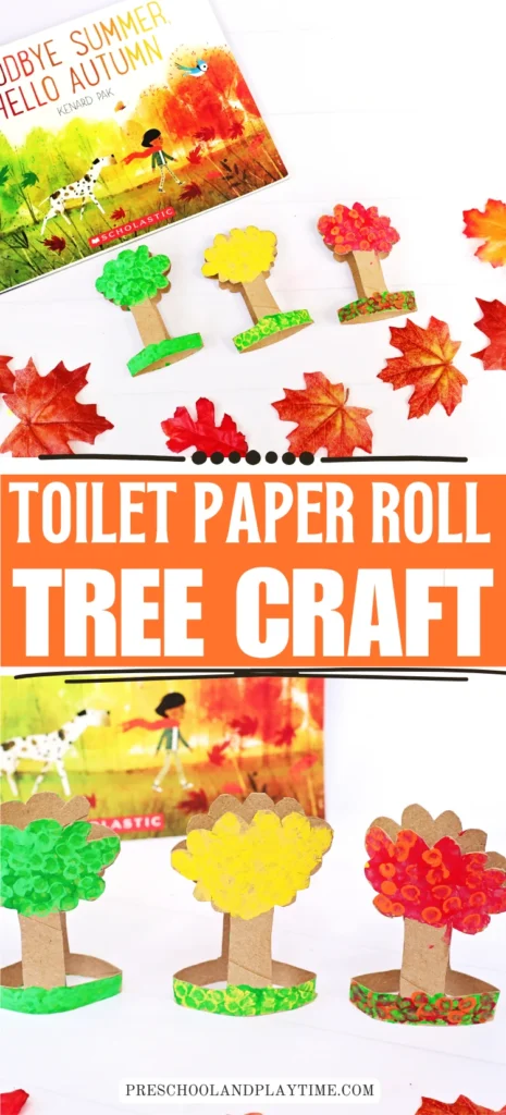 Goodbye Summer, Hello Autumn Toilet Paper Roll Trees that are painted to look like autumn trees