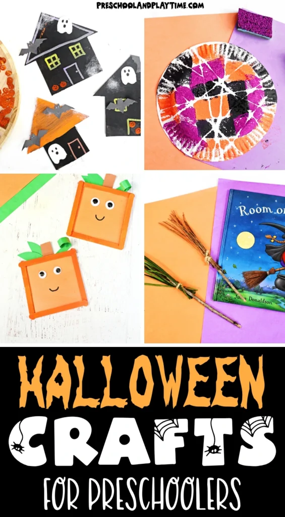 a collage of Halloween Crafts for Preschoolers