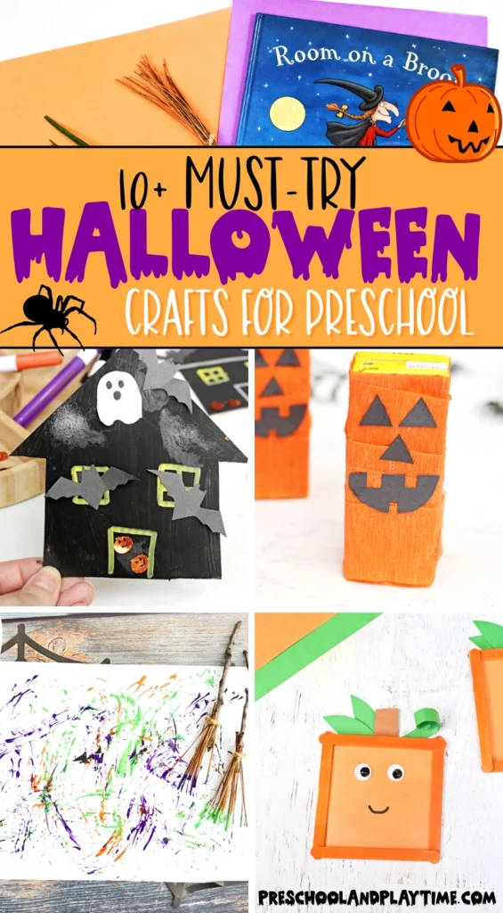 a collage of Halloween Crafts for Preschoolers