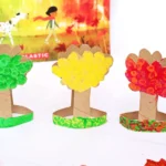 Goodbye Summer, Hello Autumn Toilet Paper Roll Trees that are painted to look like autumn trees