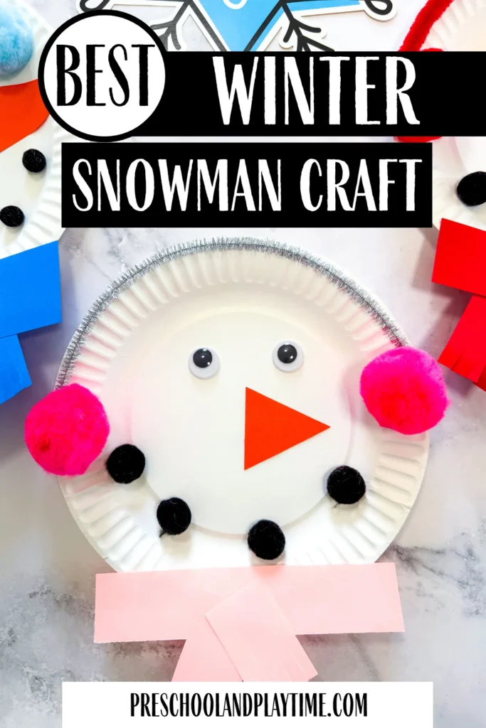 paper plates decorated to look like snowmen
