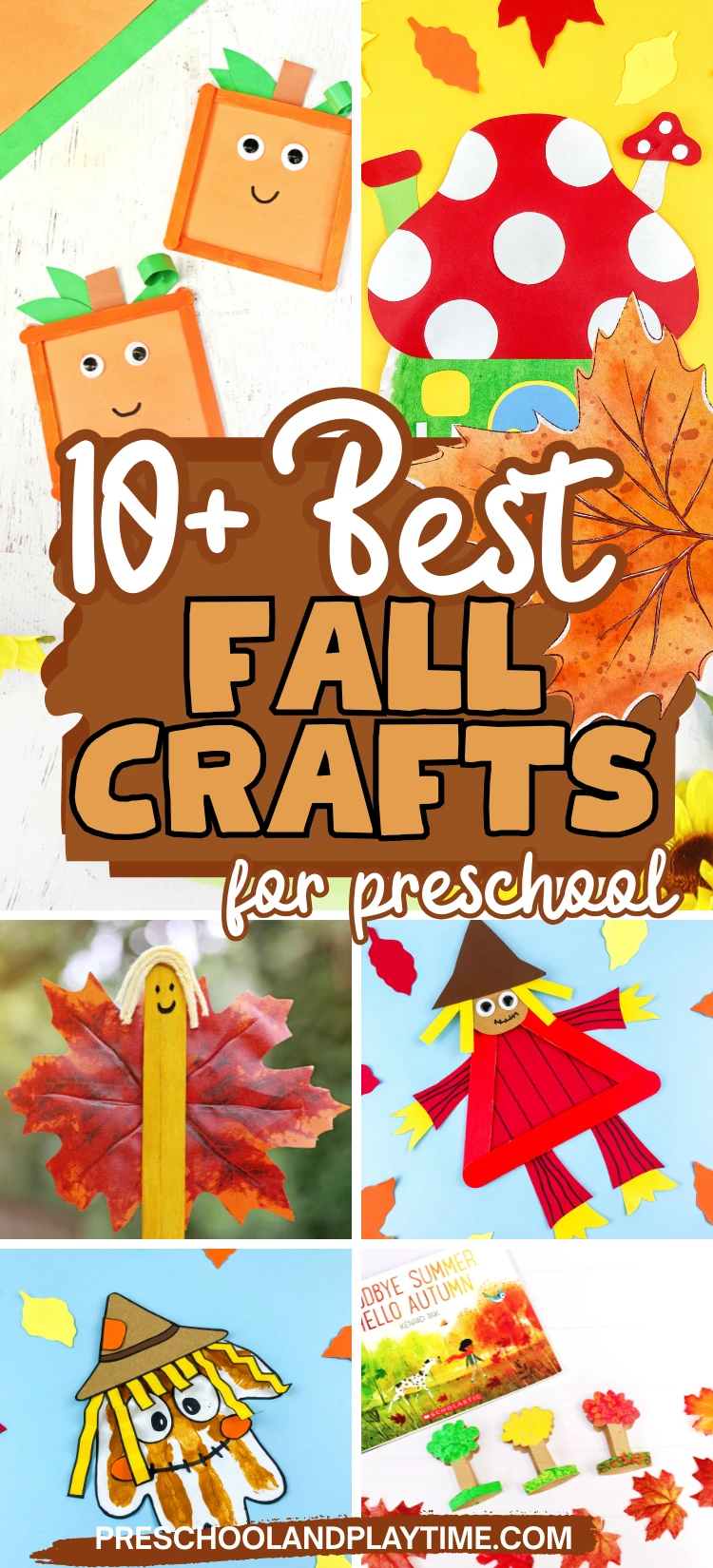 a collage of Fall Crafts For Preschoolers
