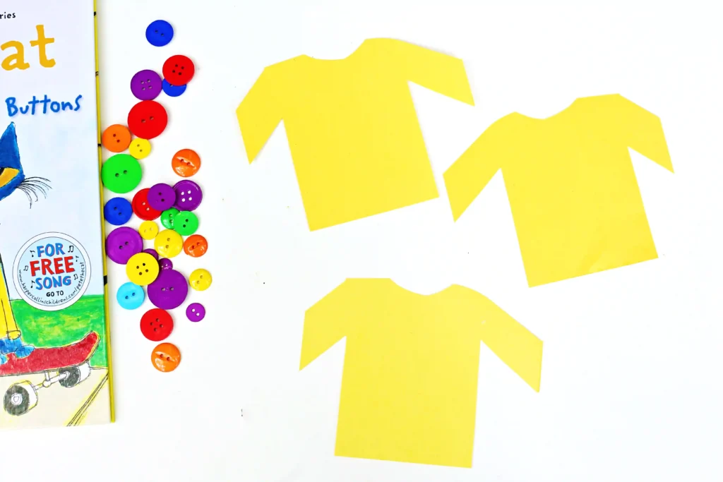 shirts cut out of yellow construction paper