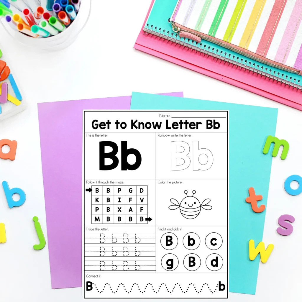 worksheets to practice the letter b
