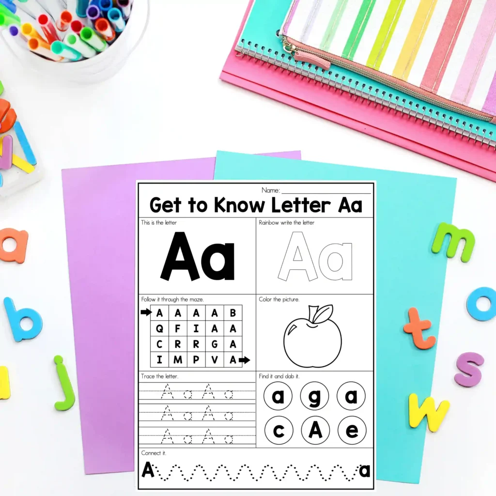 worksheets that focus on the letter a