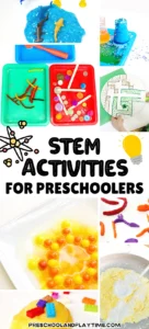 a collage of STEM Activities For Preschoolers
