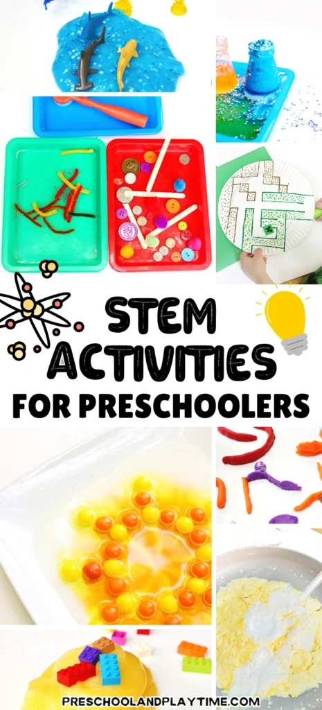 a collage of STEM Activities For Preschoolers