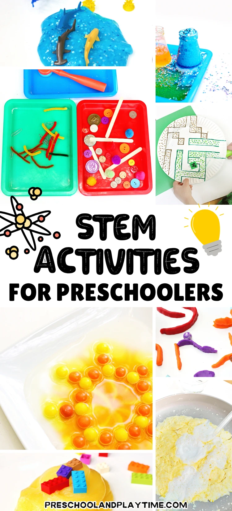 a collage of STEM Activities For Preschoolers