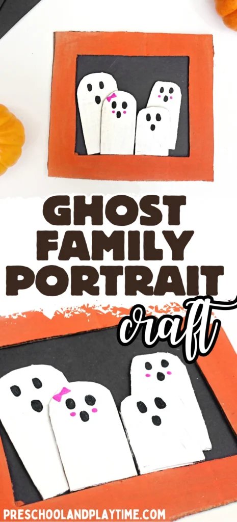 a Ghost Family Portrait Craft made out of cardboard and construction paper
