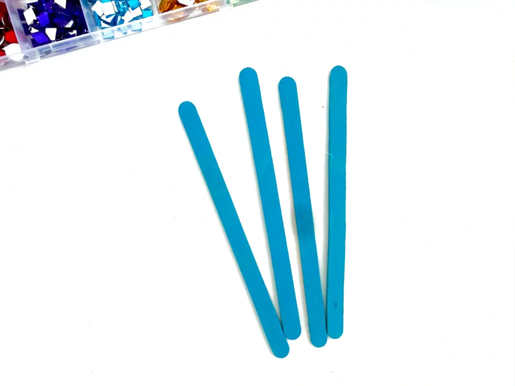 popsicle sticks painted blue