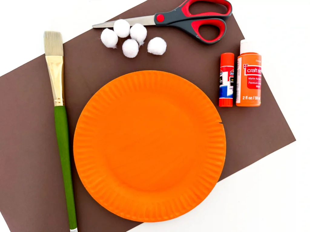 a paper plate painted orange