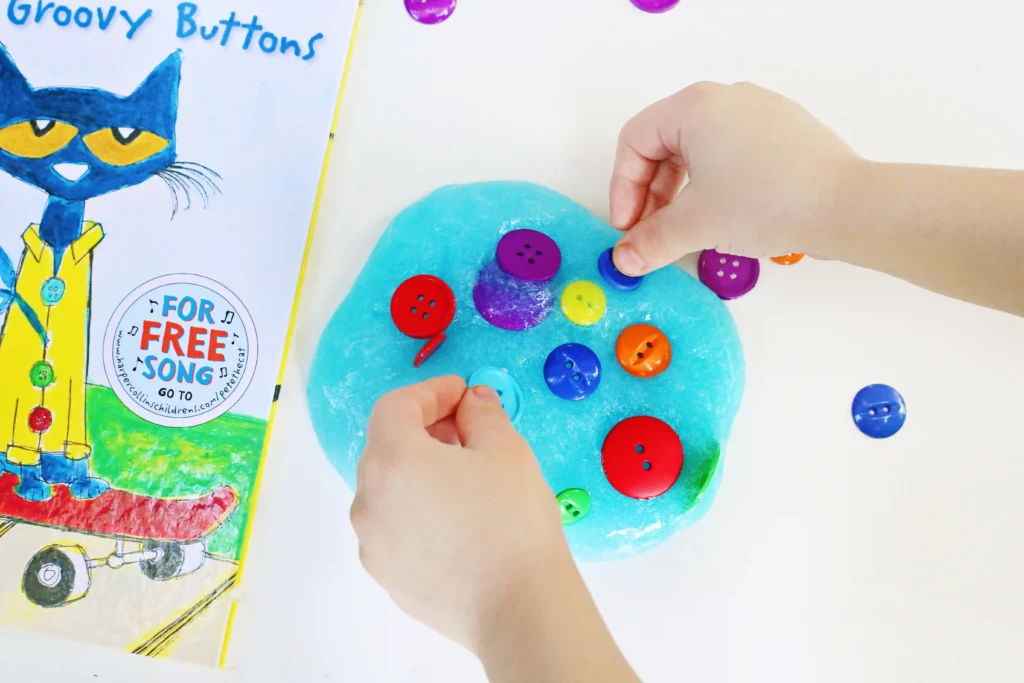 Pete the Cat Slime with buttons