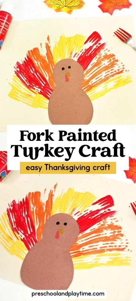 a turkey made out of construction paper with feathers painted on